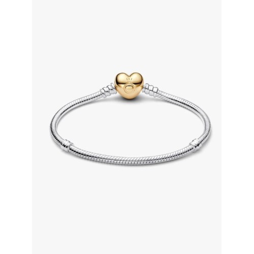 Pandora Moments 568707C00-17, Βραχιόλι, Ασήμι, Επιχρυσωμένη Καρδιά