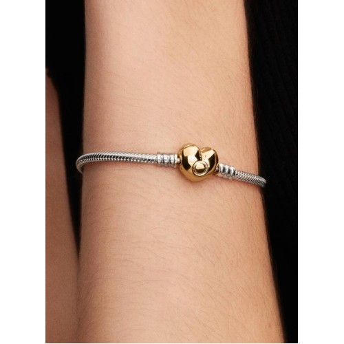 Pandora Moments 568707C00-17, Βραχιόλι, Ασήμι, Επιχρυσωμένη Καρδιά