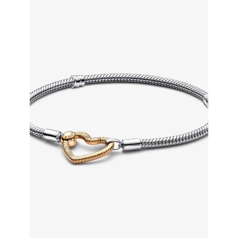 Pandora Moments 569539C00-16, Βραχιόλι, Ασήμι, Επιχρυσωμ΄ενη Καρδιά