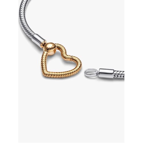 Pandora Moments 569539C00-16, Βραχιόλι, Ασήμι, Επιχρυσωμ΄ενη Καρδιά