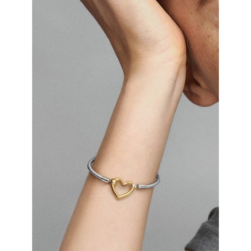 Pandora Moments 569539C00-16, Βραχιόλι, Ασήμι, Επιχρυσωμ΄ενη Καρδιά