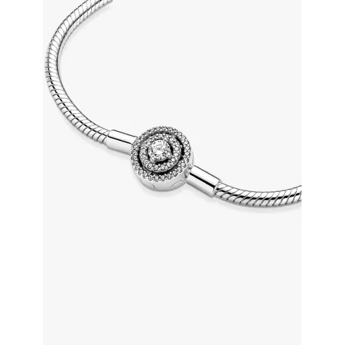 Pandora Moments 590038C01-23, Βραχιόλι, Ασήμι, Αλυσίδα Τύπου Φίδι, Σύμβολο Ο