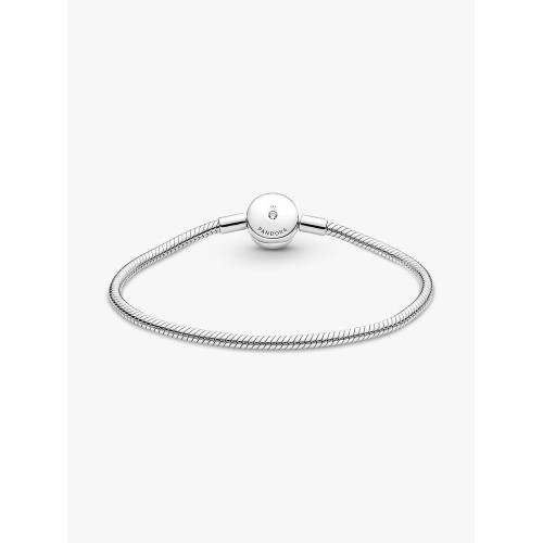 Pandora Moments 590038C01-23, Βραχιόλι, Ασήμι, Αλυσίδα Τύπου Φίδι, Σύμβολο Ο