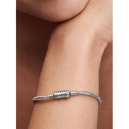 Pandora Moments 590122C00-17, Βραχιόλι, Ασήμι, Αλυσίδα Φίδι με μαγνητικό κούμπωμα