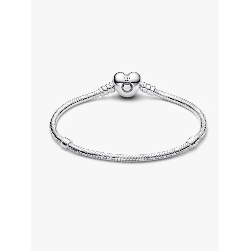 Pandora Moments 590719-16, Βραχιόλι, Ασήμι, Αλυσίδα Τύπου Φίδι, Καρδιά