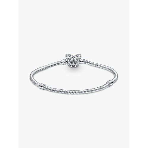 Pandora Moments 590782C01-17, Βραχιόλι, Ασήμι, Αλυσίδα Φίδι, Πεταλούδα