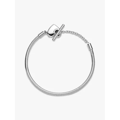 Pandora Moments 599285C00-21, Βραχιόλι, Ασήμι, Αλυσίδα Φίδι, T-Bar, Καρδια