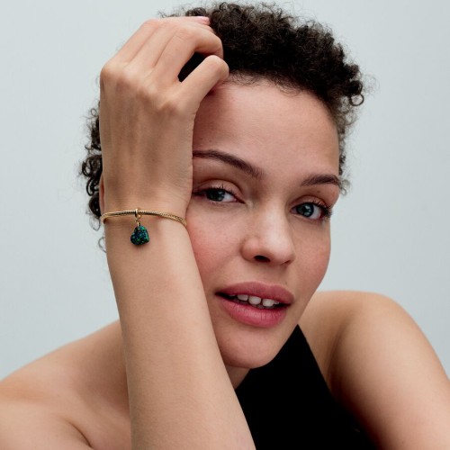 Pandora Moments 763348C01, Σύμβολο/Pendant, Ασήμι Επιχρυσωμένο, Καρδιά Πράσινο Οπάλιο