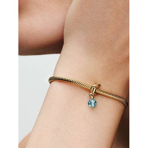 Pandora Moments 763462C03, Σύμβολο/Pendant, Επιχρυσωμένο Ασήμι, Κύκλος Αιωνιότητας και Μπλε Πέτρα