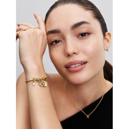 Pandora Moments 763462C06, Σύμβολο/Pendant, Επιχρυσωμένο Ασήμι, Κύκλος Αιωνιότητας και Μαργαριτ΄αρι