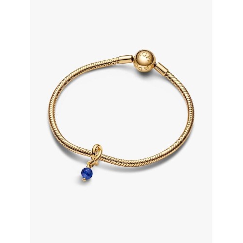 Pandora Moments 763462C09, Σύμβολο/Pendant, Επιχρυσωμένο Ασήμι, Κύκλος Αιωνιότητας και Μπλε Πέτρα