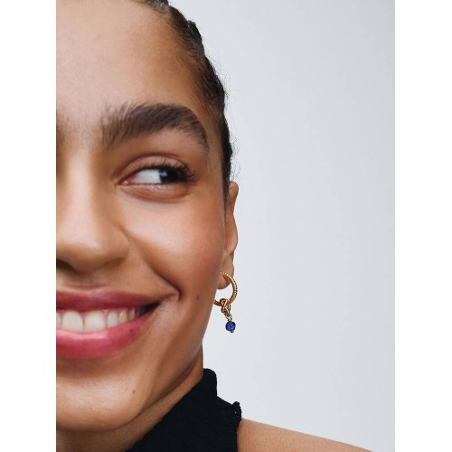 Pandora Moments 763462C09, Σύμβολο/Pendant, Επιχρυσωμένο Ασήμι, Κύκλος Αιωνιότητας και Μπλε Πέτρα