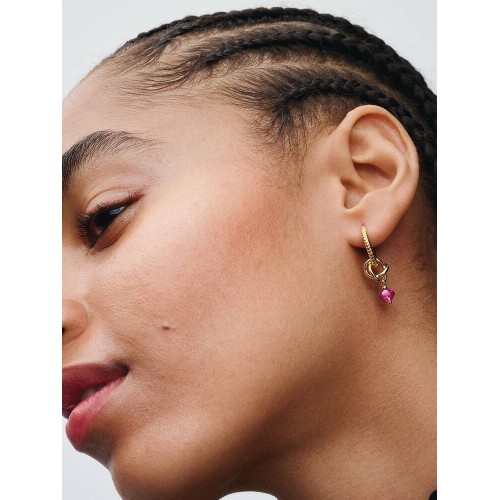 Pandora Moments 763462C10, Σύμβολο/Pendant, Επιχρυσωμένο Ασήμι, Κύκλος Αιωνιότητας και Φούξια Πέτρα