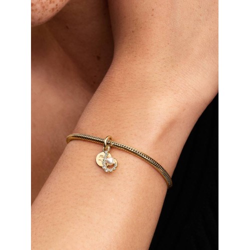 Pandora Moments 763891C01, Σύμβολο/Pendant, Ασήμι Επιχρυσωμένο, Hook με Δύο Κρεμαστά στοιχεία