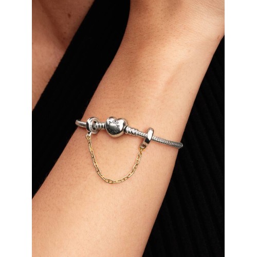 Pandora Moments 763904C00-05, Σύμβολο/Pendant, Ασήμι Επιχρυσωμένο, Αλυσίδα Ασφαλείας
