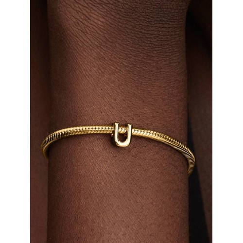 Pandora Moments 763967C00, Σ΄υμβολο/Pendant, Επιχρυσωμένο Ασήμι, Γράμμα U