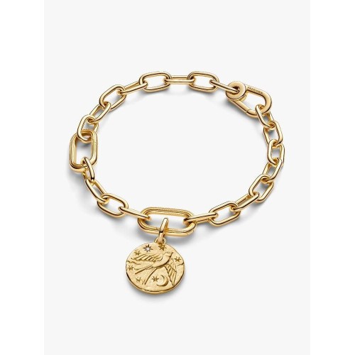 Pandora ME 764082C01, Σύμβολο/Pendant, Επιχρυσωμένο Ασήμι, Στρόγγυλο με Χελιδόνι