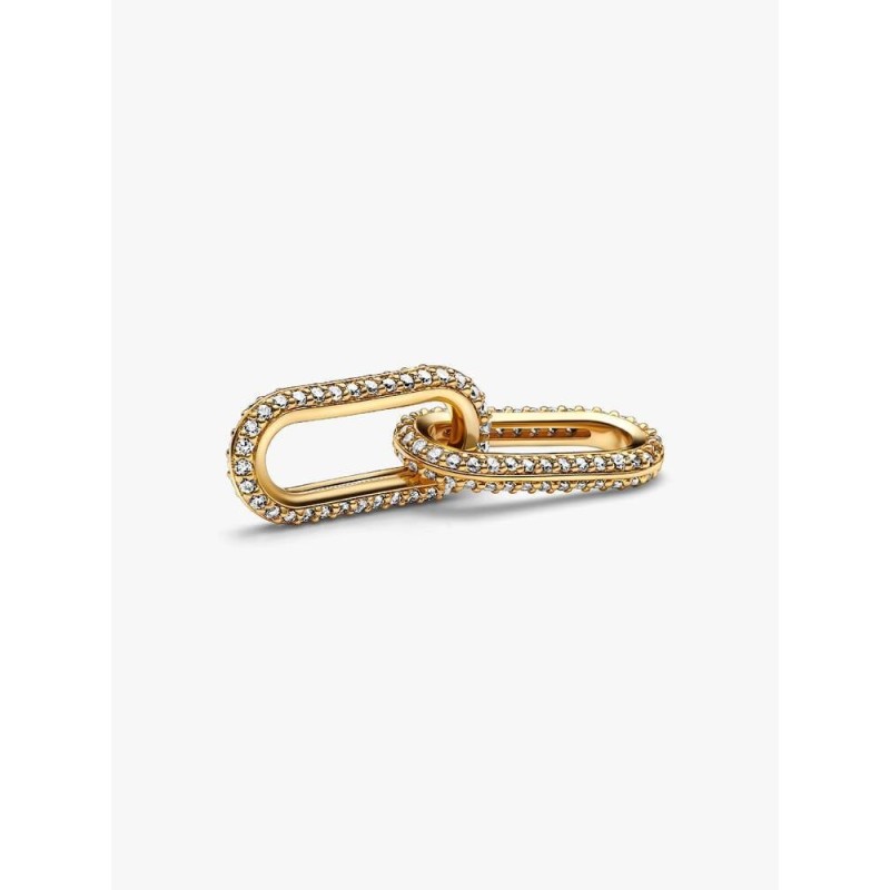 Pandora Me 769660C01, Σύμβολο/Pendant, Επιχρυσωμένο Ασήμι, Διπλός Κρίκος Pave