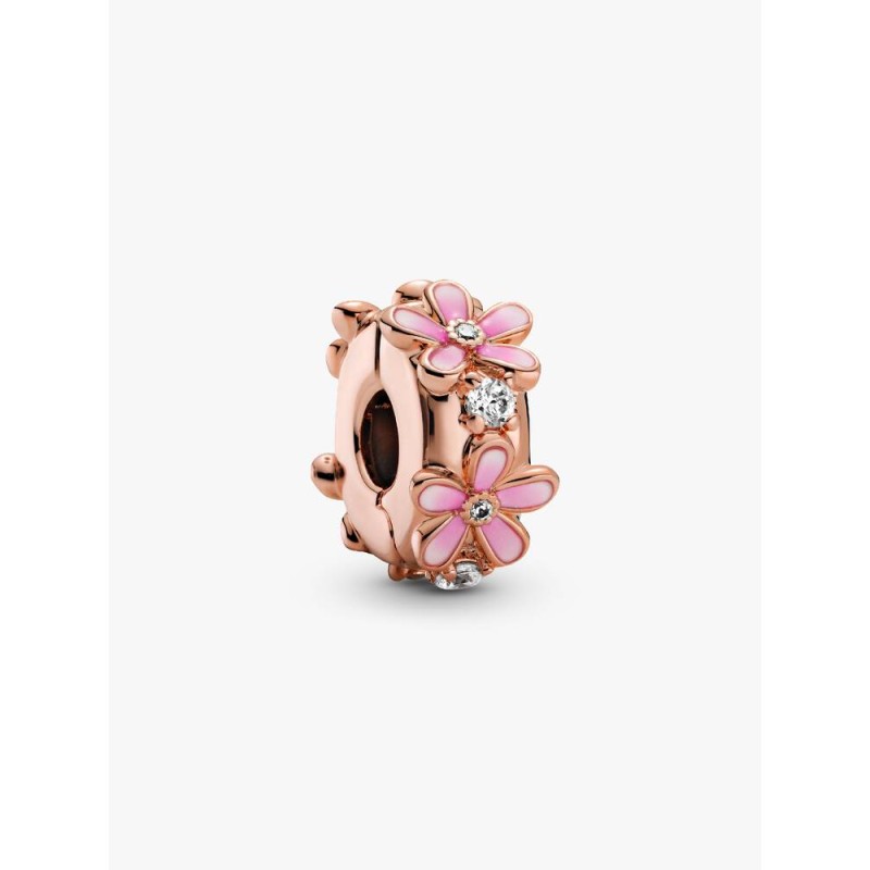 Pandora Moments 782243C00, Σύμβολο-Pendant, Ροζ Χρυσό, Σμάλτος, Μαργαρίτες