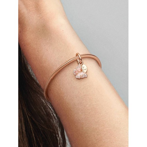 Pandora Moments 782555C01, Σύμβολο/Pendant, Ασήμι Επιχρυσωμένο Ροζ Χρυσό, Πεταλούδα