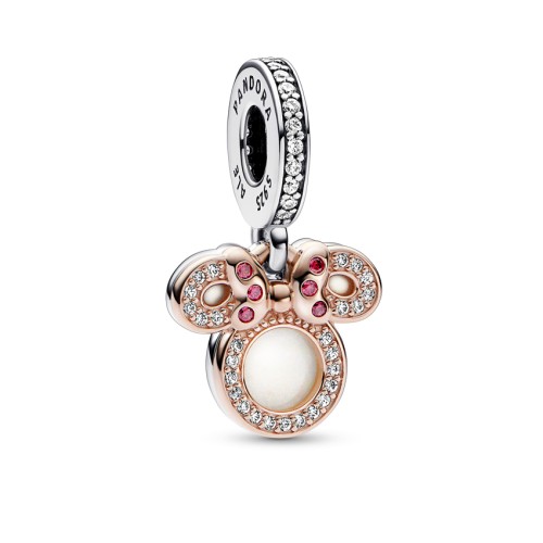 Pandora 782615C01 Disney, Σύμβολο-Pendant,Ασήμι, Ροζ Χρυσό, Minnie Mouse