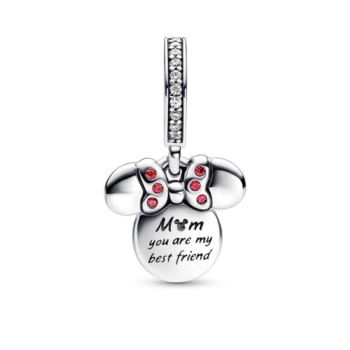 Pandora 782615C01 Disney, Σύμβολο-Pendant,Ασήμι, Ροζ Χρυσό, Minnie Mouse