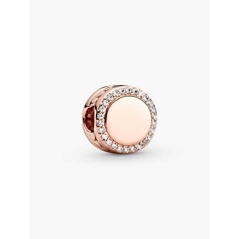 Pandora Moments 788747C01, Σύμβολο/Pendant, Ροζ Επιχρυσωμένο Ασήμι, Στυλ Κουμπί