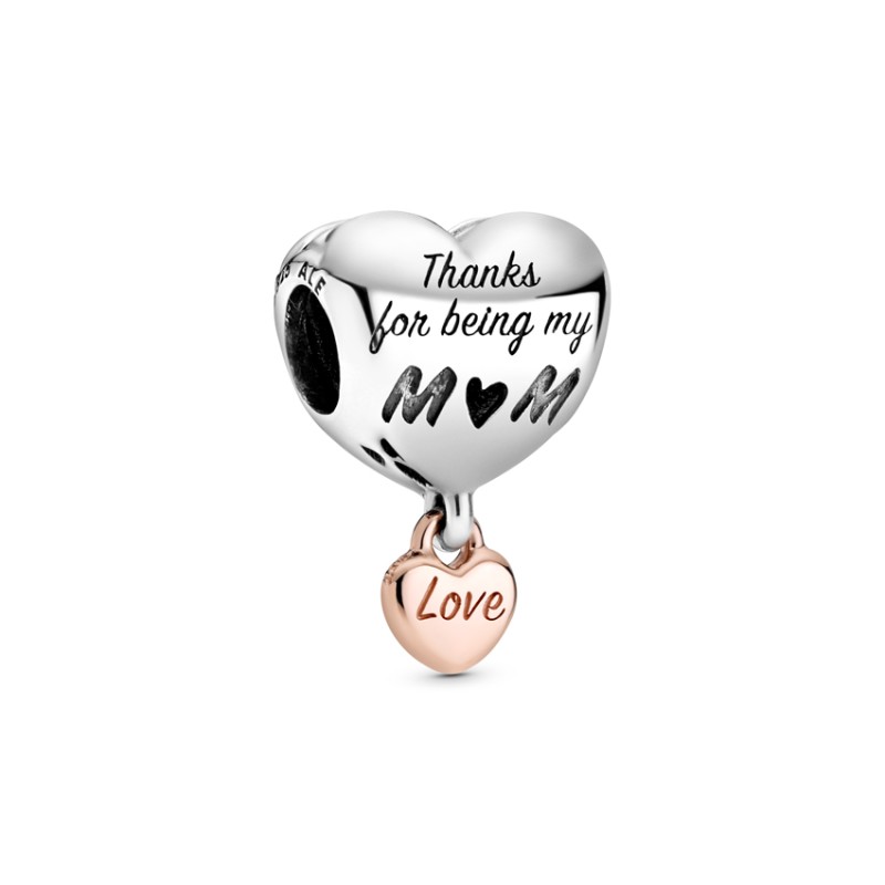Pandora Moments 788830C00, Σύμβολο-Pendant, Ασήμι, Καρδιά "Mom'