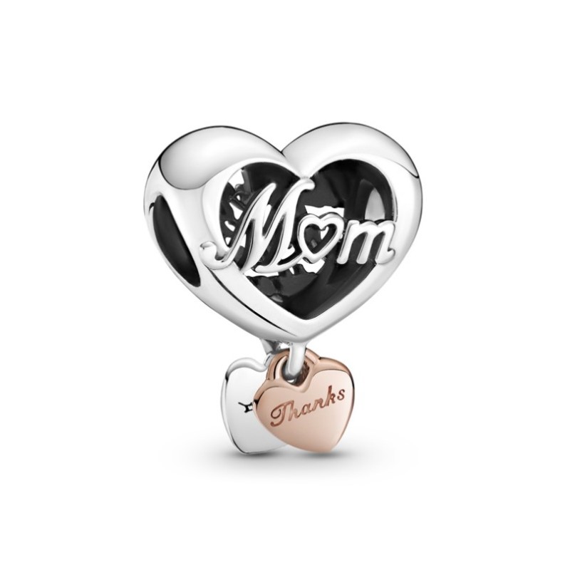 Pandora Moments 789372C00, Σύμβολο/Pendant, Ασήμι, Καρδιά Μαμά