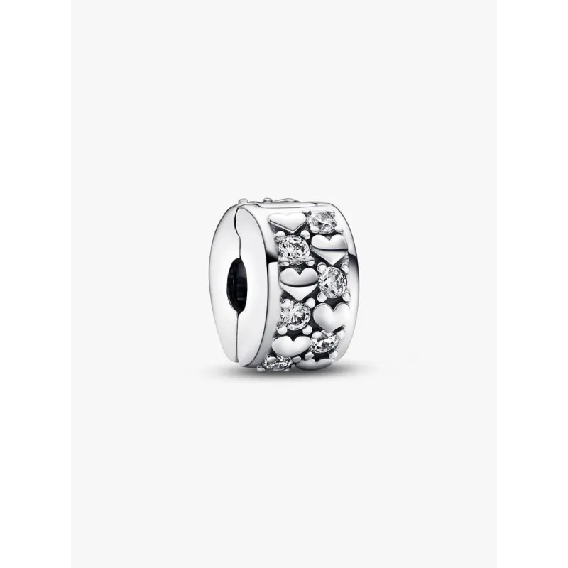 Pandora Moments 792235C01, Σύμβολο-Pendant, Ασήμι, Κλιπ Καρδιές