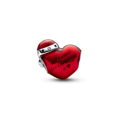 Pandora Moments 792336C01, Σύμβολο/Pendant, Ασήμι, Χριστουγεννιάτικη Καρδιά Κόκκινη