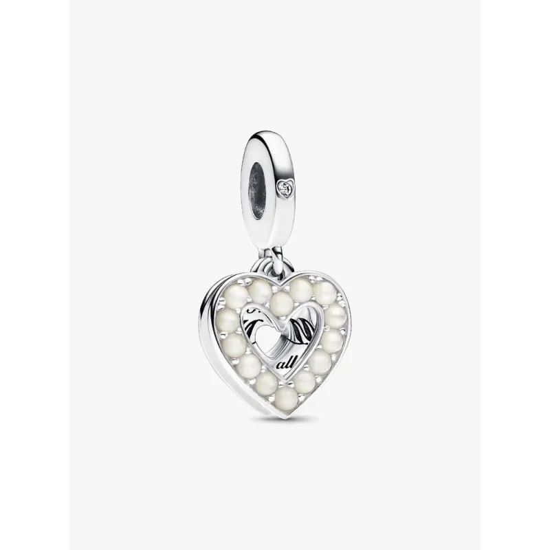Pandora Moments 792649C01, Σύμβολο-Pendant, Ασήμι, Λευκή Καρδιά