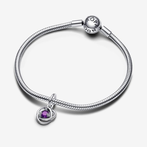 Pandora Moments 793125C02, Σύμβολο/Pendant, Ασήμι, Αέναοι Κύκλοι Μωβ