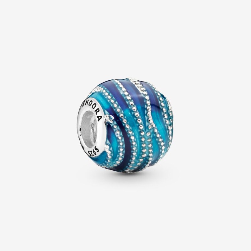 Pandora Moments 797012ENMX, Σ΄υμβολο-Pendant, Ασήμι, Μπλε Κύμα