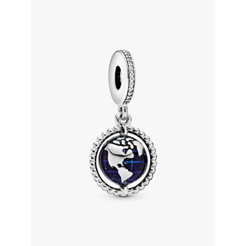 Pandora Moments 798021CZ, Σύμβολο/Pendant, Ασήμι, Κρεμαστό Περιστρεφόμενη Υδρόγειος