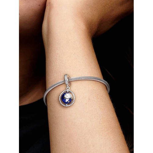 Pandora Moments 798021CZ, Σύμβολο/Pendant, Ασήμι, Κρεμαστό Περιστρεφόμενη Υδρόγειος