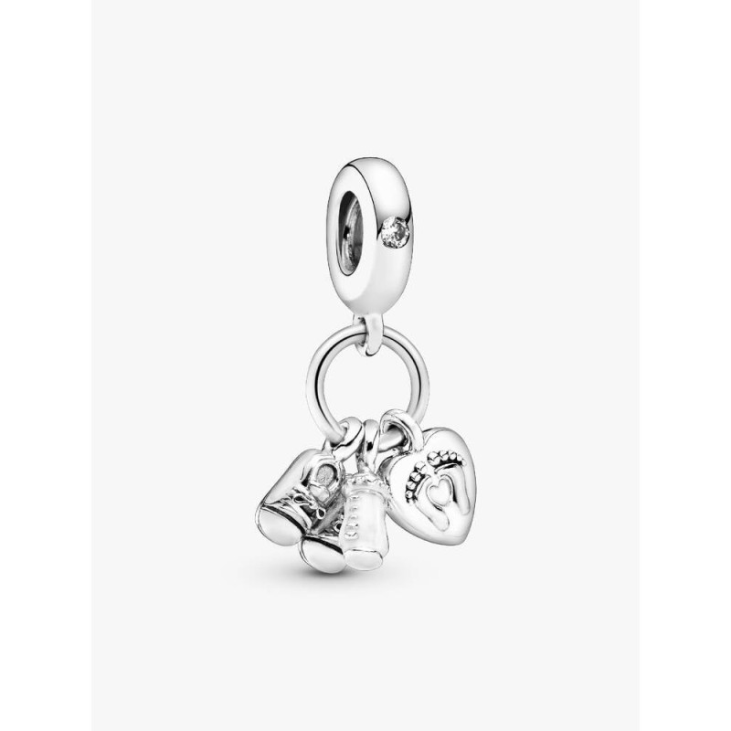 Pandora Moments 798106CZ, Σύμβολο/Pendant, Ασήμι, Κρεμαστό Μπιμπερό και Πατουσάκια
