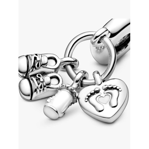 Pandora Moments 798106CZ, Σύμβολο/Pendant, Ασήμι, Κρεμαστό Μπιμπερό και Πατουσάκια