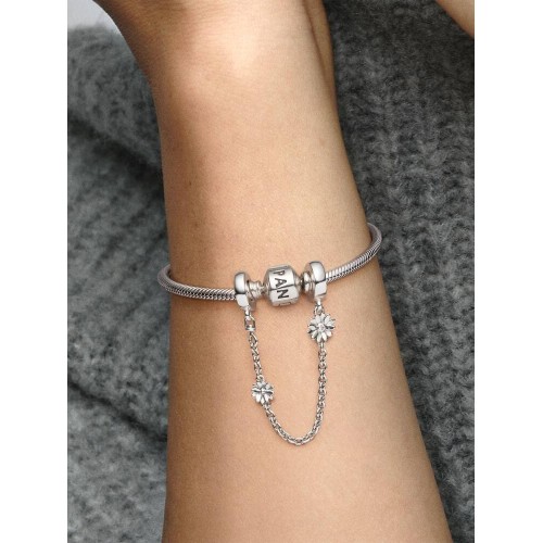 Pandora Moments 798764C01-05, Σύμβολο/Pendant, Ασήμι, Αλυσίδα Ασφαλείας Μαργαρίτες