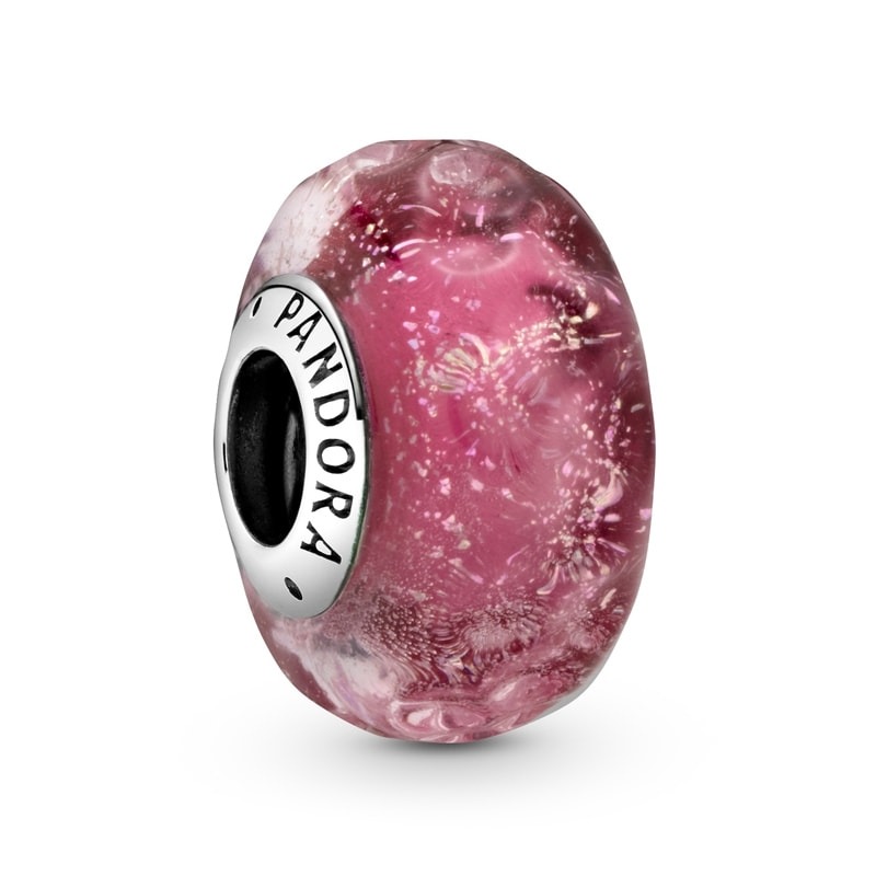 Pandora Moments 798872C00, Σύμβολο/Pendant, Ασήμι, Ροζ Γυαλί Murano