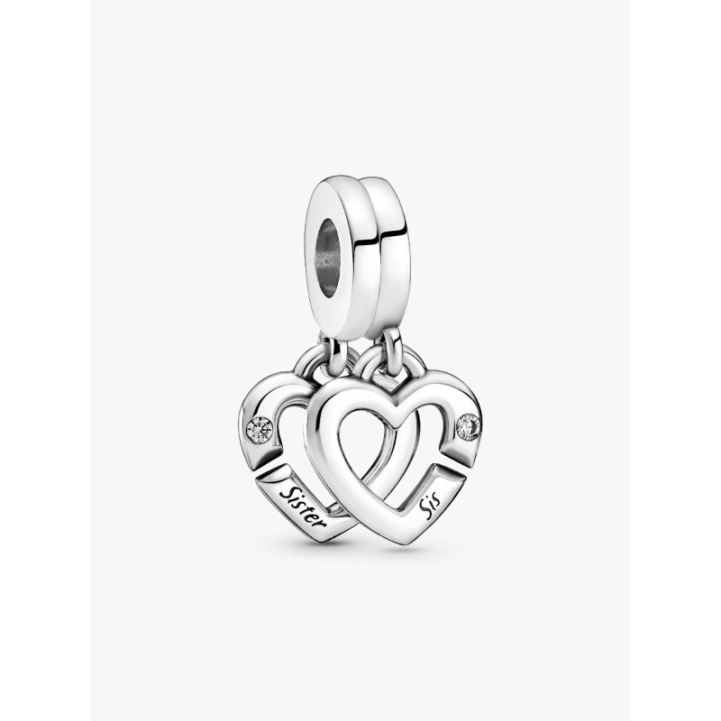 Pandora Moments 799538C01, Σύμβολο/Pendant, Ασήμι, Κρεμαστές Χωριζόμενες Καρδιές Αδελφών