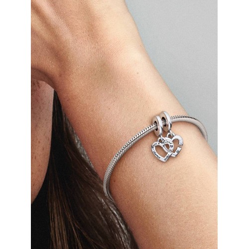 Pandora Moments 799538C01, Σύμβολο/Pendant, Ασήμι, Κρεμαστές Χωριζόμενες Καρδιές Αδελφών