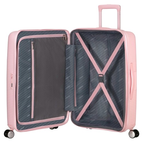 American Tourister 88473-8959 Soundbox Sun Kissed Coral, Βαλίτσα Μεσαία, Πολυπροπυλένιο, Ροζ
