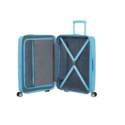 American Tourister 88473-A939 Soundbox Blueberry Fizz, Βαλίτσα Μεσαία 67 x 46,5 x 29cm, Πολυπροπυλένιο, Γαλάζιο
