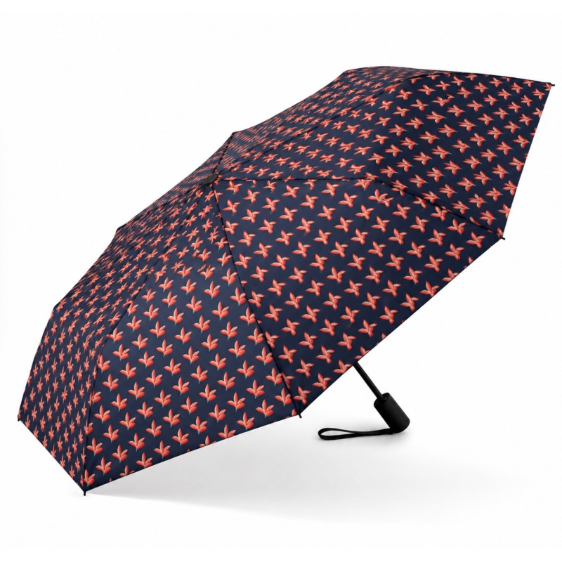 Rain A-974 Elegance, Ομπρέλα Αυτόματη, Αντιανεμική, Φύλλα Μπλε