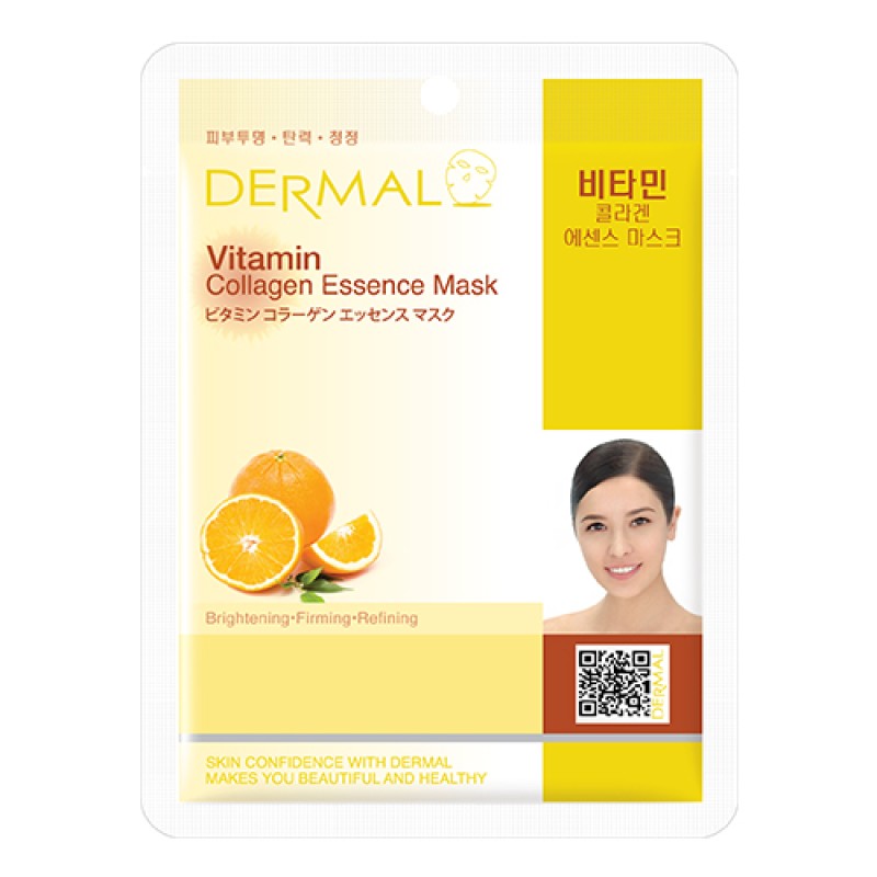 Dermal DM-005 Korean Vitamin Βιταμίνη C, Κορεάτικη Μάσκα Προσώπου Τόνωσης & Λάμψης