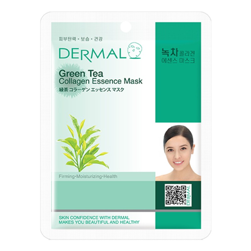 Dermal DM-010 Korean Green Tea, Κορεάτικη Μάσκα Προσώπου Αντιοξειδωτικής Προστασίας & Καταπράυνσης