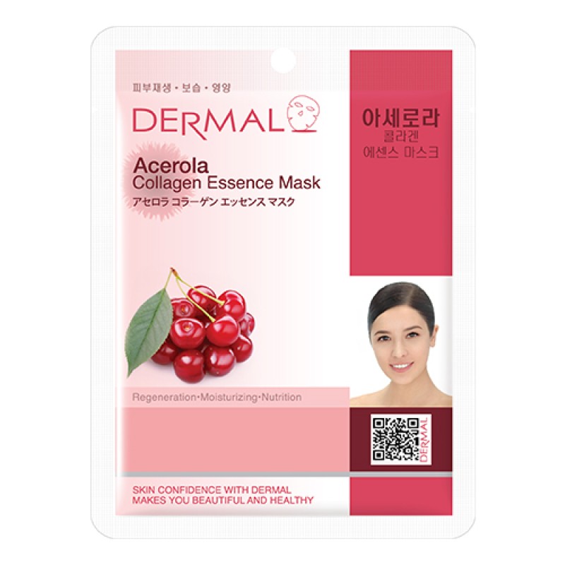 Dermal DM-016 Korean Acerola, Κορεάτικη Μάσκα Προσώπου Τόνωσης & Φωτεινότητας