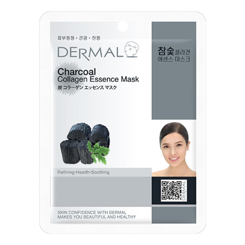 Dermal DM-019 Korean Charcoal, Κορεάτικη Μάσκα Προσώπου Βαθύ Καθαρισμού & Αποτοξίνωσης