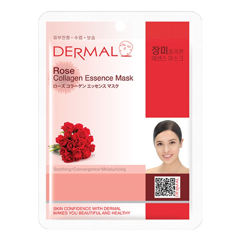 Dermal DM-023 Korean Rose, Κορεάτικη Μάσκα Προσώπου Καταπράυνσης & Ενυδάτωσης